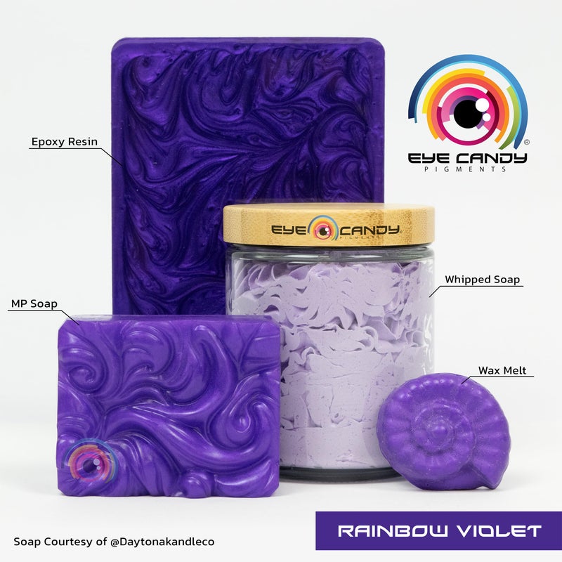 Eye Candy Pigments Premium Purple Mica Powder - Rainbow Violet (50gr) - for Epoxy, Resin, Soap, Paint, Woodworking, Acrylic Pouring, Bath Bombs, Fishing Lures - DIY Arts and Crafts Additive - Image 2